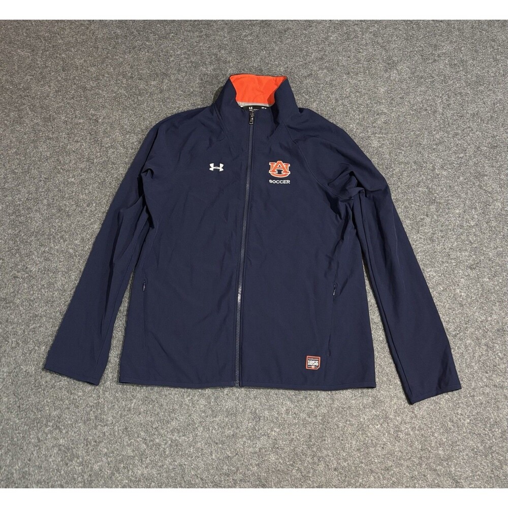 Auburn Tigers Under Armour Jacket Mens Medium Navy Orange NCAA Soccer Full Zip